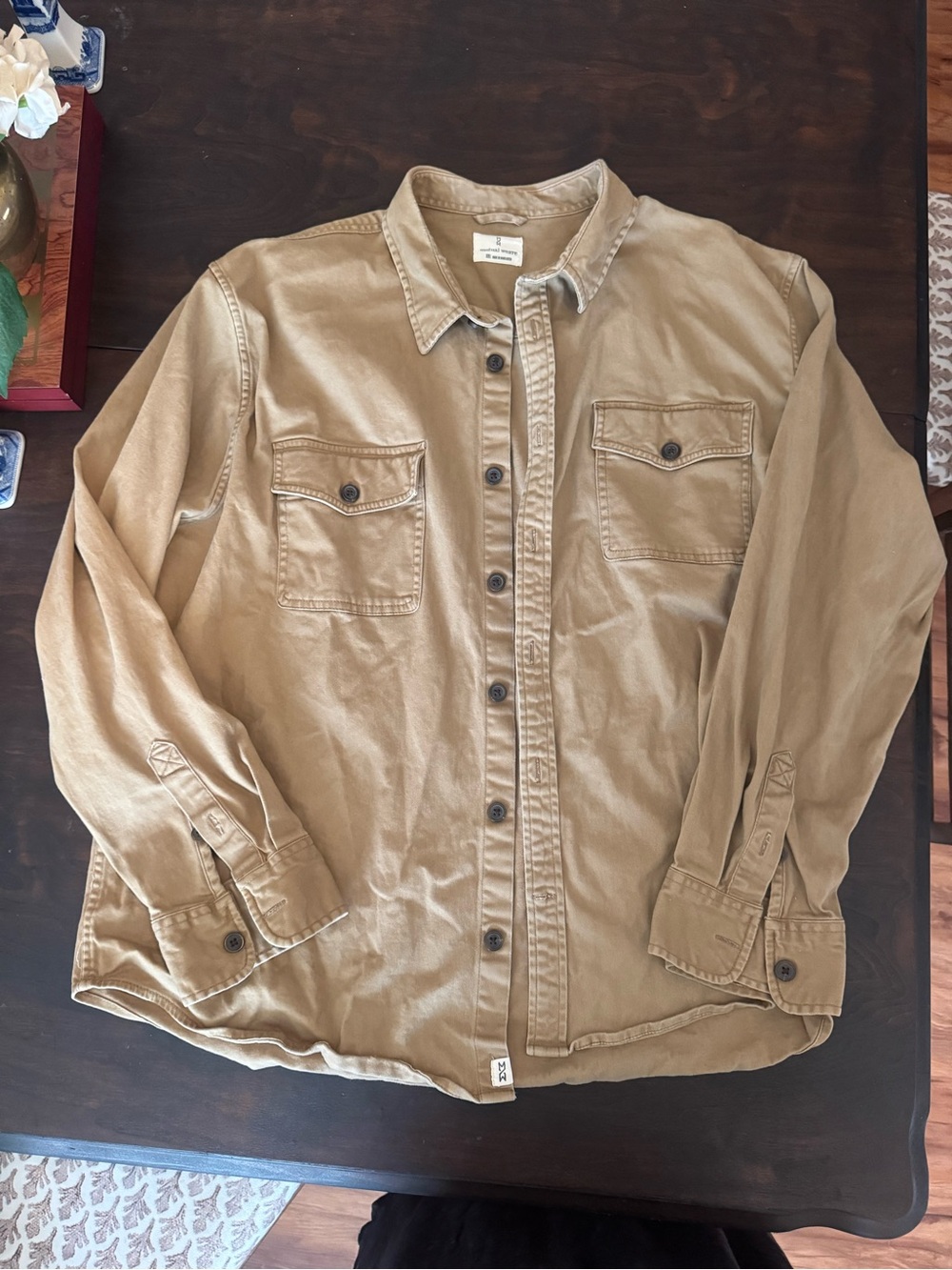 Men's Casual Button-Down Shirt in Khaki